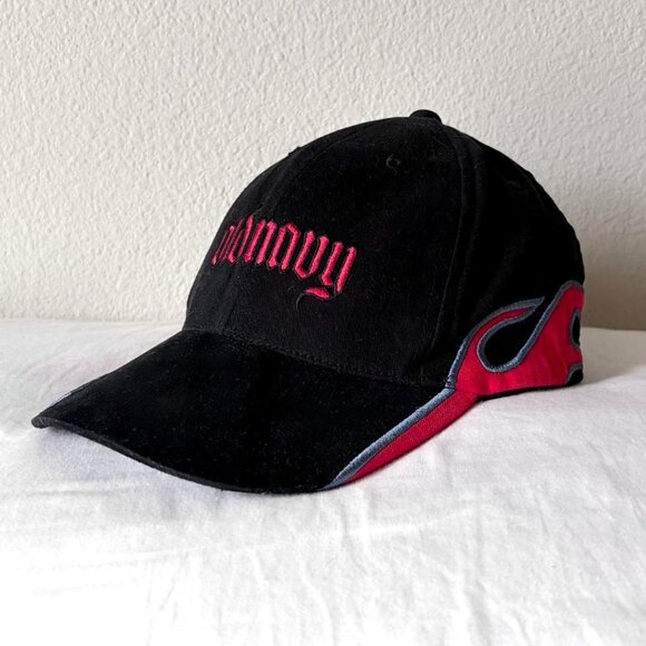 Old Navy vintage y2k 2000s black embroidered flames hat - Picture 1 of 5